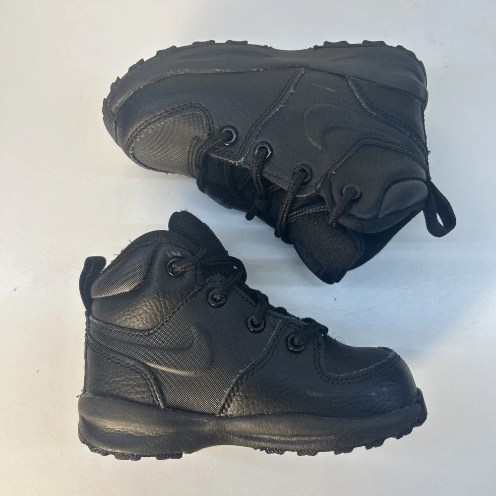 Nike‎ Manoa LTR Boots (TD) Toddler Size 7C Black Leather BQ5374-001